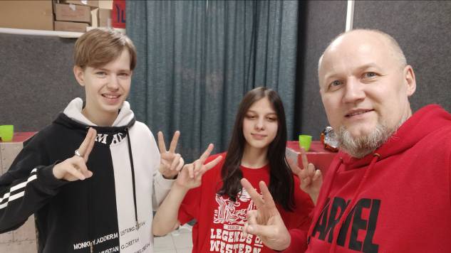 Vladimir with Daniil and Lina