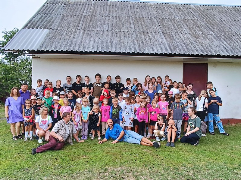 Children at the Vacation Bible School.